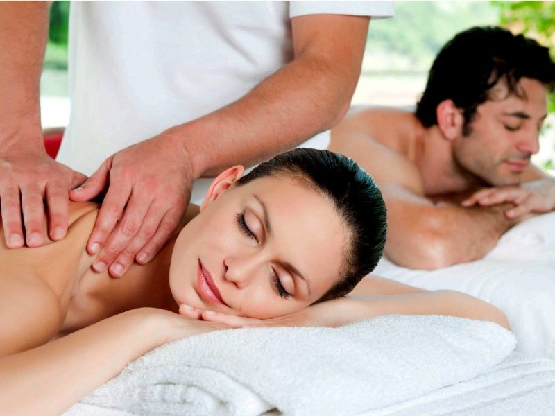 Couple relaxing with massage